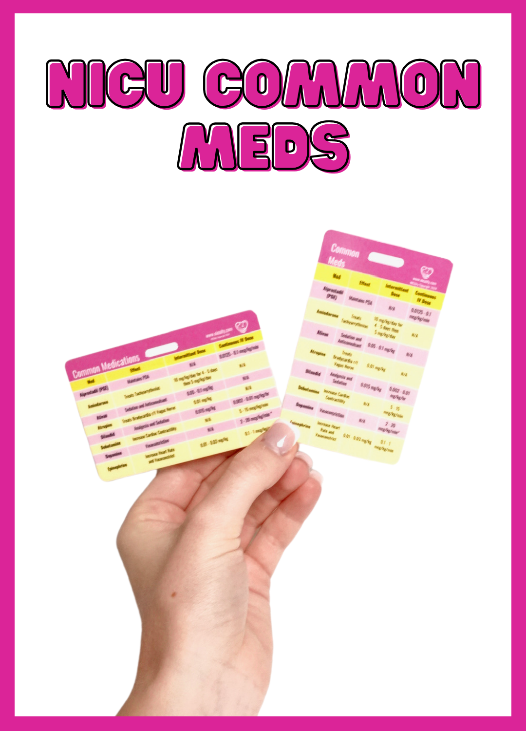 nicu-common-medications-badge-reference-card-nicuity for Free Printable Nursing Reference Cards NICU Common Medications Badge Reference Card Β· NICUity for Free Printable Nursing Reference Cards