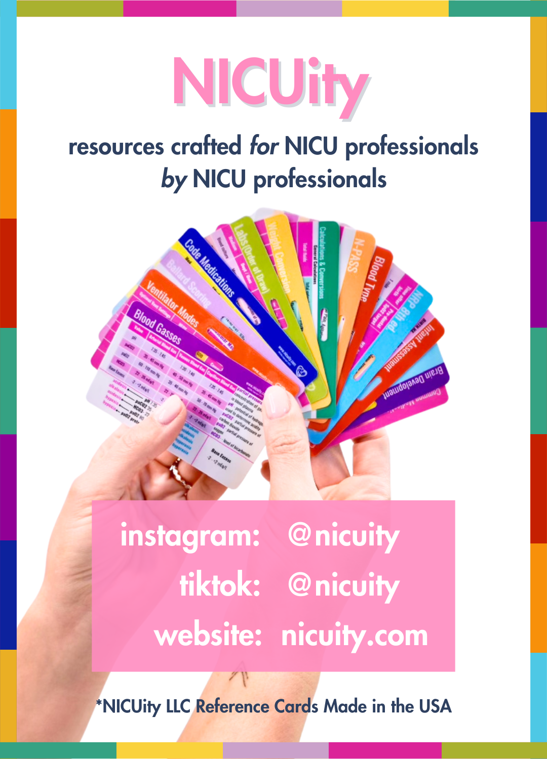 NICU Lab Values & Order of Draw Badge Card · NICUity