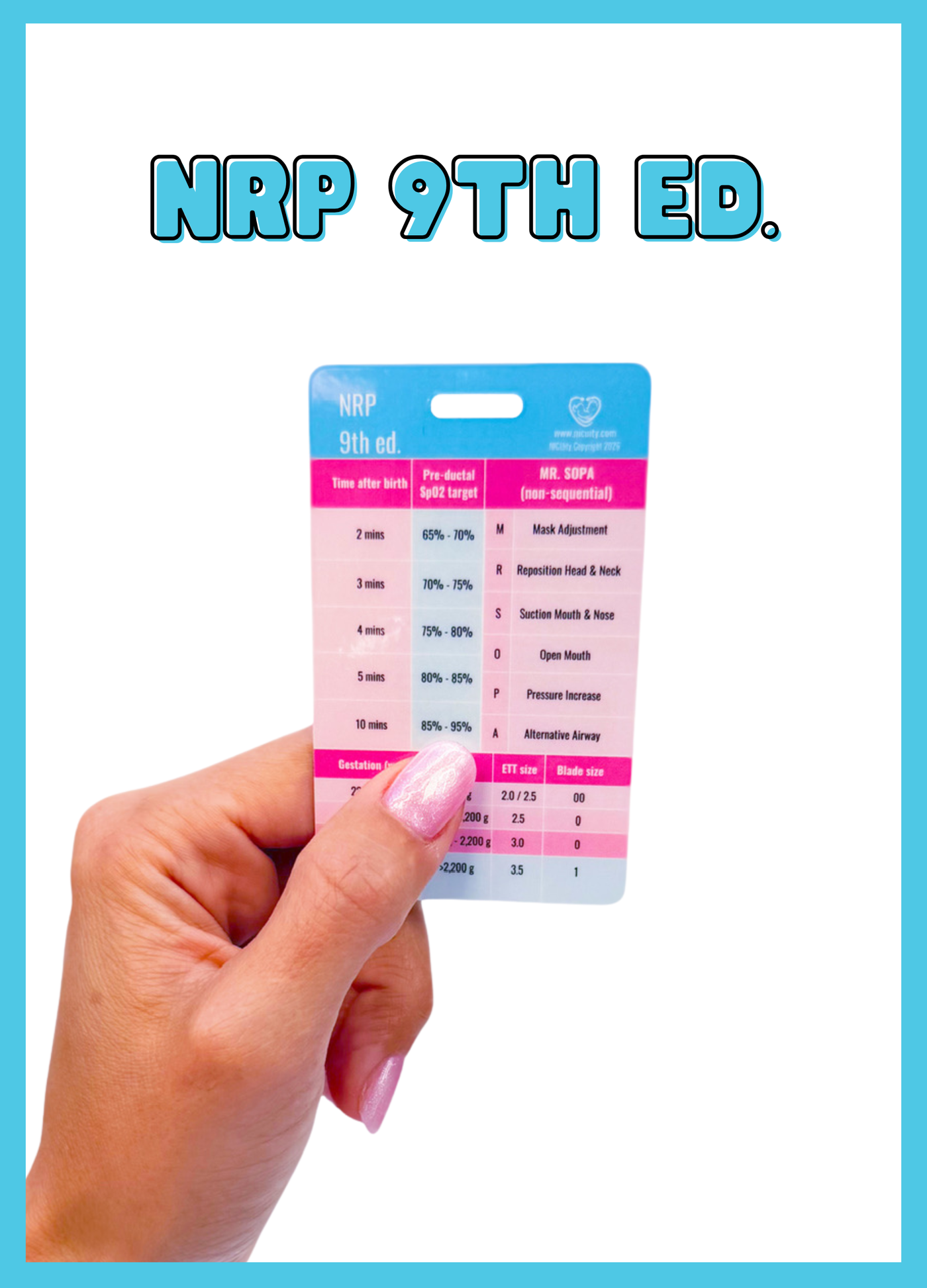 NRP 9th ed. Badge Reference Card