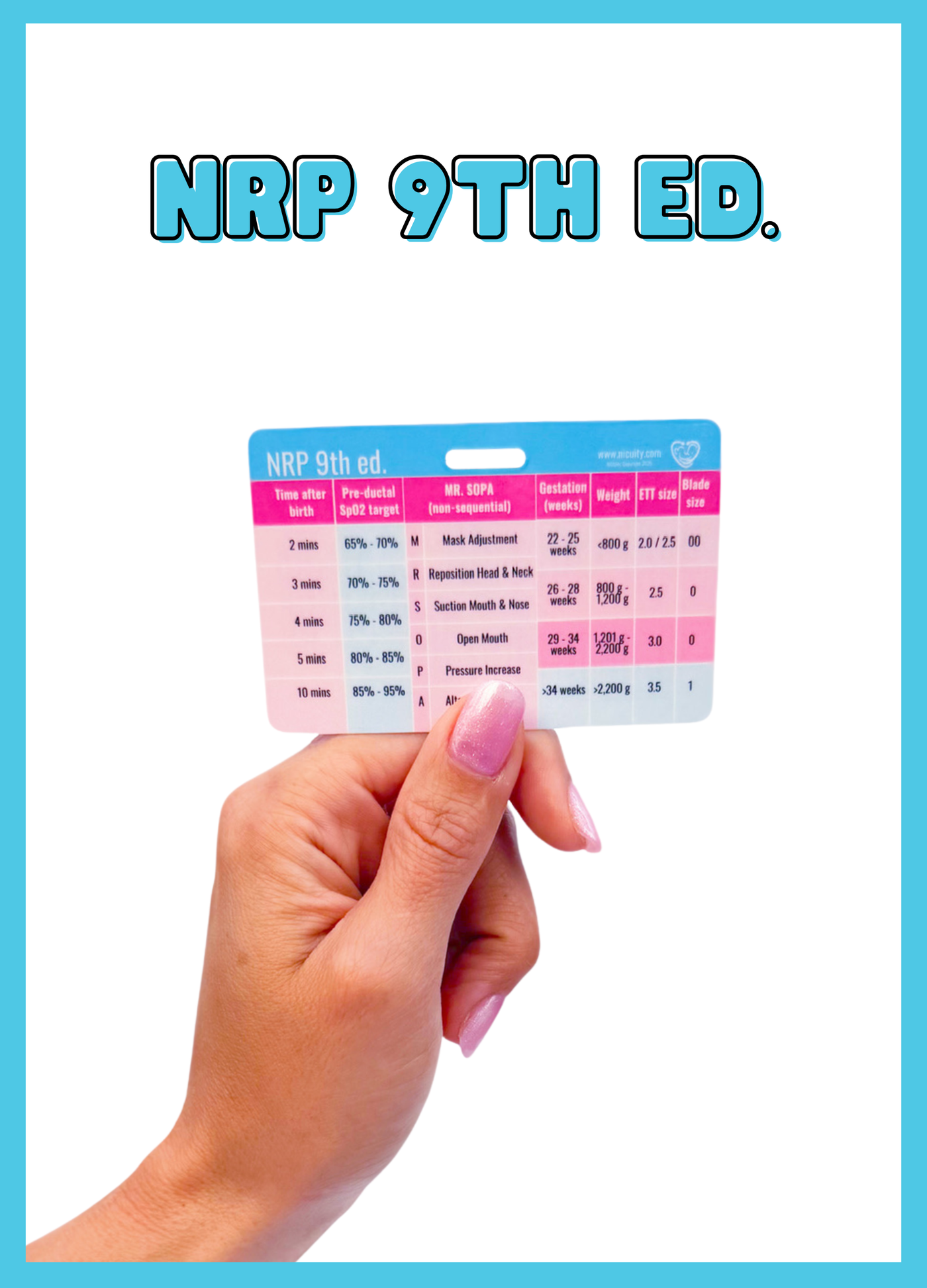 NRP 9th ed. Badge Reference Card